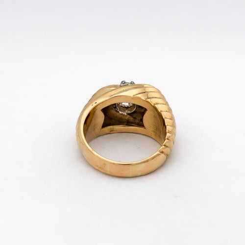 Bague 55 Bague godrons en or jaune 18 carats et diamant 58 Facettes 30295