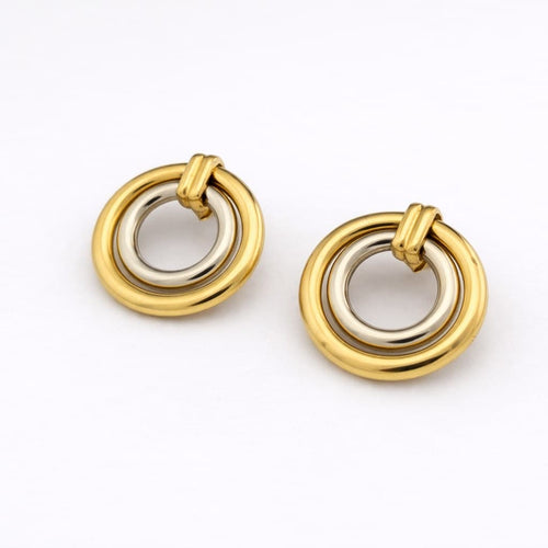 Boucles d'oreilles Boucles d'oreilles en or jaune et or blanc 18 carats 58 Facettes 30588