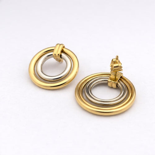 Boucles d'oreilles Boucles d'oreilles en or jaune et or blanc 18 carats 58 Facettes 30588