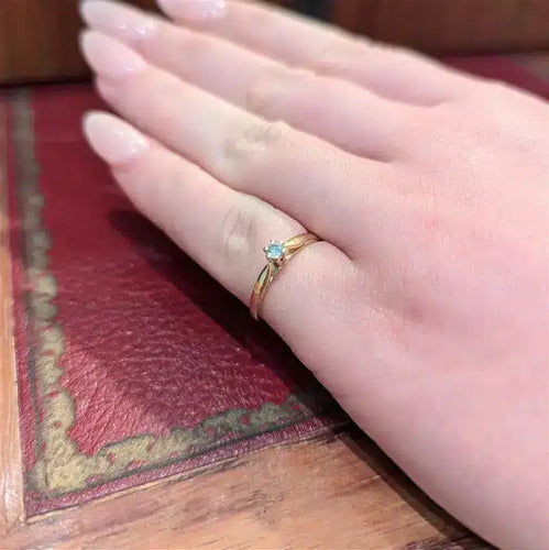 Bague 52 Solitaire - Bague en or jaune 18 carats et diamant 58 Facettes 30598