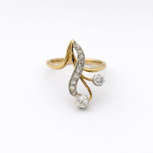 Bague 53 Bague Art nouveau en or jaune et diamants 58 Facettes 30479