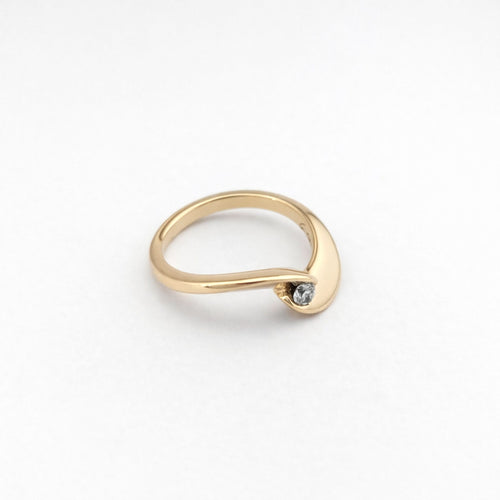 Bague 54 Garel - Bague solitaire en or jaune et diamant 58 Facettes 30885