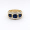Bague 51.5 Bague bandeau en or jaune, diamants et saphirs 58 Facettes 30891