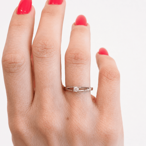 Bague 54 Solitaire - Bague en or blanc et diamant 58 Facettes 31070