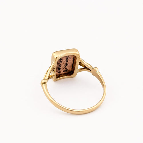 Bague 54 Bague portrait en or jaune et émail 58 Facettes 31134