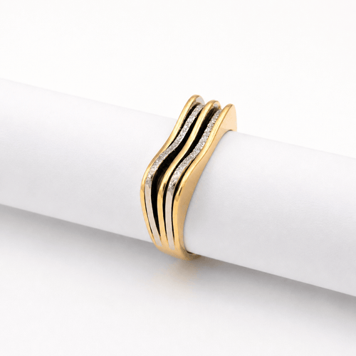 Bague 58 Bague architecturée en or jaune et or blanc 58 Facettes 31226