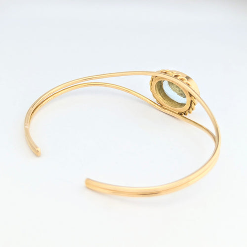 Bracelet Bracelet jonc en or jaune 18 carats et aigue-marine 58 Facettes 31240