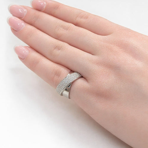 Bague 52 Bague croisée en or blanc et diamants 58 Facettes 31893
