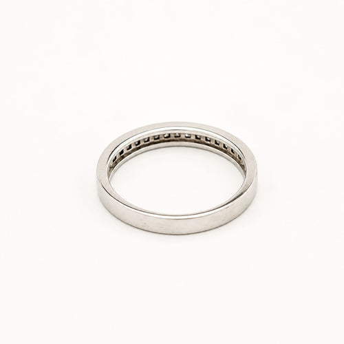 Bague 53 Demi-alliance - Bague en or blanc et diamants princesse 58 Facettes 31889