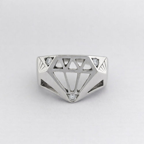 Bague 63.5 Flav x Le Diamantaire - Chevalière Chic and Bling en or blanc et diamants 58 Facettes 32227