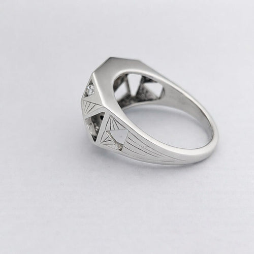 Bague 63.5 Flav x Le Diamantaire - Chevalière Chic and Bling en or blanc et diamants 58 Facettes 32227