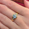 Bague 57 Bague en or jaune avec aigue-marine et diamants 58 Facettes 32640