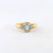 Bague 57 Bague en or jaune avec aigue-marine et diamants 58 Facettes 32640