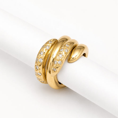 Bague 58 Chaumet Tango - Bague en or jaune 18 carats et diamants 58 Facettes 32617