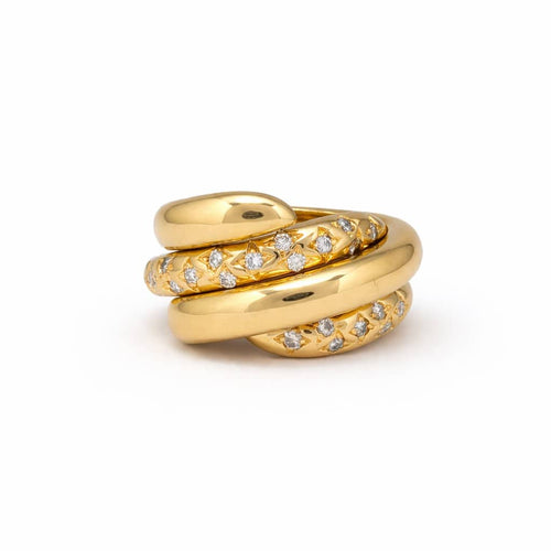 Bague 58 Chaumet Tango - Bague en or jaune 18 carats et diamants 58 Facettes 32617