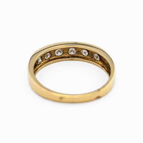 Bague 55 Bague demi-alliance en or jaune 18 carats et diamants 58 Facettes 32650