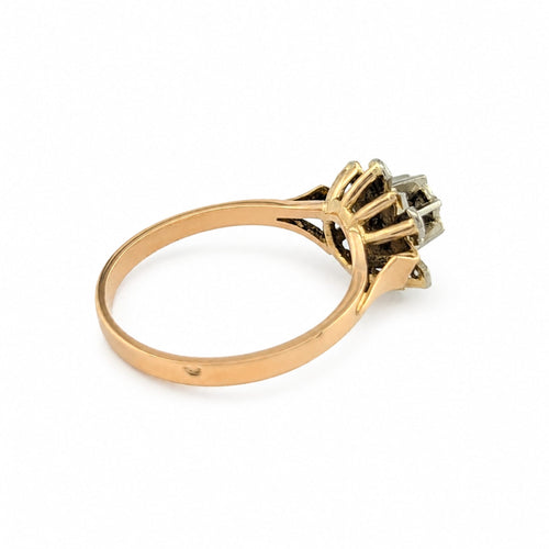 Bague 56 Bague fleur en or jaune 18 carats et diamants 58 Facettes 32701