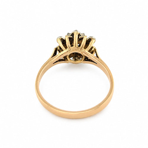 Bague 56 Bague fleur en or jaune 18 carats et diamants 58 Facettes 32701