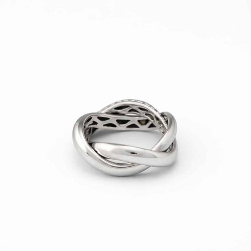 Bague 48 Poiray Tresse - Bague en or blanc et diamants 58 Facettes 32675