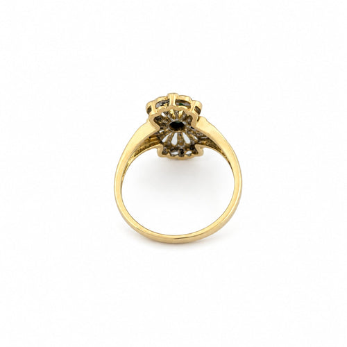Bague 53 Bague en or jaune avec émeraude et diamants 58 Facettes 32693
