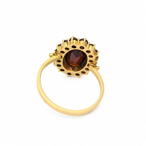Bague 55 Bague marguerite en or jaune et grenats 58 Facettes 32826