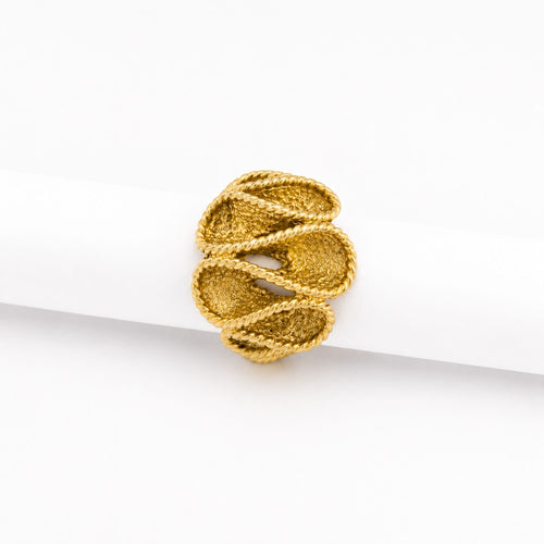 Bague 54 Bague motif corde ondulante en or jaune 58 Facettes 32695