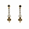 Boucles d'oreilles Boucles d’oreilles pendantes en or jaune et blanc, diamants et saphirs 58 Facettes 32644