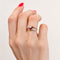 Bague 53 Bague croisée en or jaune, or blanc, diamants et rubis 58 Facettes 32235