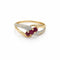 Bague 53 Bague croisée en or jaune, or blanc, diamants et rubis 58 Facettes 32235