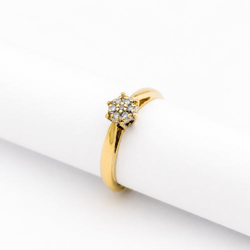 Bague 49 Solitaire - Bague marguerite en or jaune et diamants 58 Facettes 32241