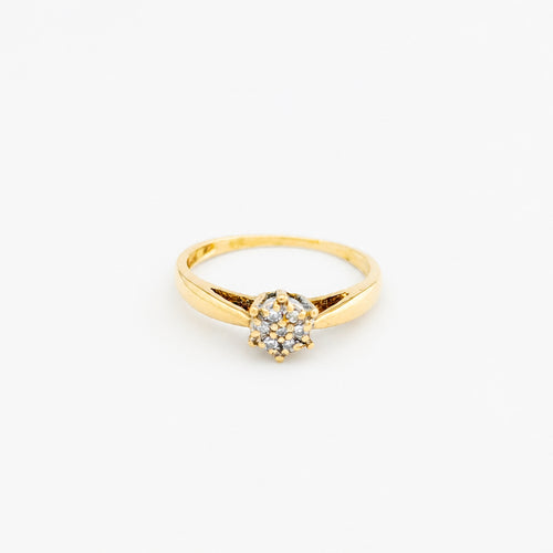 Bague 49 Solitaire - Bague marguerite en or jaune et diamants 58 Facettes 32241