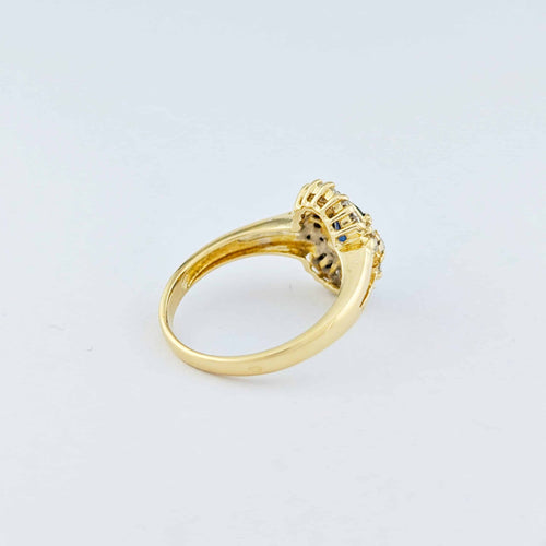 Bague 51 Bague en or jaune 18 carats avec saphir et diamants 58 Facettes 33096