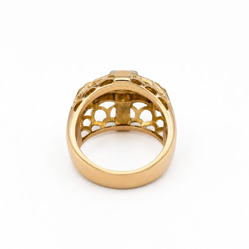Bague 56 Bague tank ajourée en or jaune et diamant 58 Facettes 33016