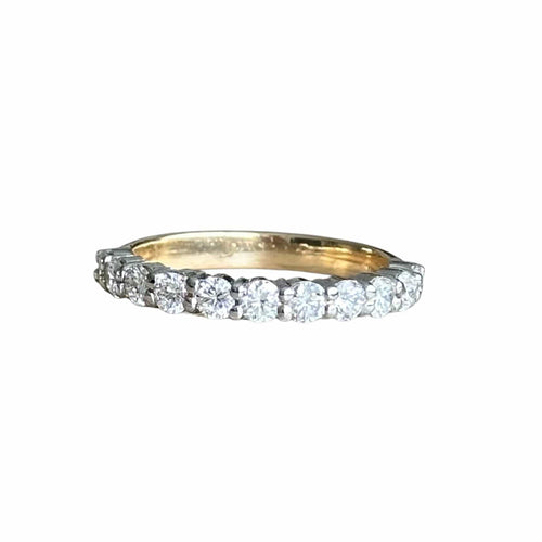 Demi-alliance - Bague en or 18 carats et diamants