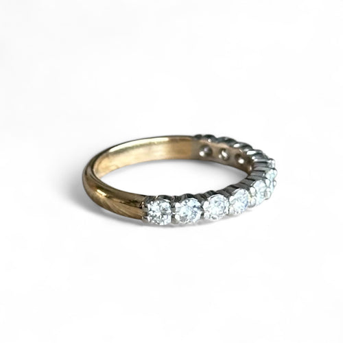 Demi-alliance - Bague en or 18 carats et diamants