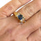 Bague saphir et diamants baguettes en or jaune 18 carats