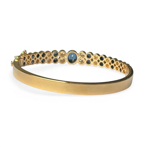 Bracelet Bracelet Jonc - Bracelet serti de saphirs et diamants en or jaune 18 carats 58 Facettes 339