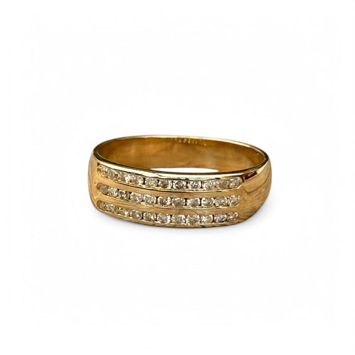 Bague 50 Bague jonc en or jaune 18 carats et diamants 58 Facettes 331