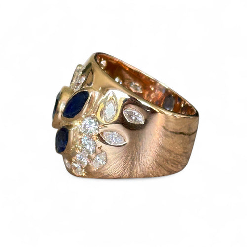 Bague 55 Bague saphirs et diamants en or rose 18 carats 58 Facettes 265