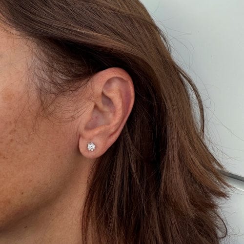 Boucles d'oreilles Boucles d’oreilles puces - Point de lumière en or blanc 18 kt et diamants 0,66 ct 58 Facettes 421