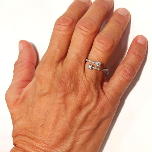 Bague Guidetti - Bague contrarié en or blanc et diamants 0,51 ct 58 Facettes G3636