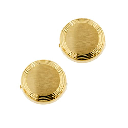 Boutons de manchette Stella - Couvre-boutons de manchette ronds en or jaune 18 ct 58 Facettes 37571