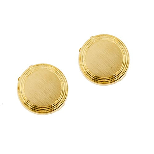 Boutons de manchette Stella - Couvre-boutons de manchette ronds en or jaune 18 ct 58 Facettes 37571