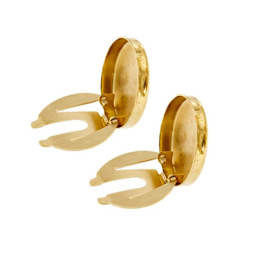Boutons de manchette Stella - Couvre-boutons de manchette ronds en or jaune 18 ct 58 Facettes 37571