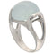 Bague 55 Anello en or blanc avec béryl variété aigue-marine Milky 58 Facettes G3717