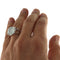 Bague 55 Anello en or blanc avec béryl variété aigue-marine Milky 58 Facettes G3717