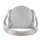 Bague 55 Anello en or blanc avec béryl variété aigue-marine Milky 58 Facettes G3717