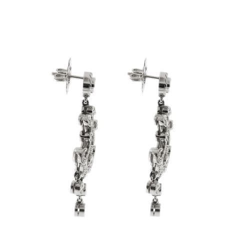 Boucles d'oreilles Boucles d’oreilles pendantes chandelier en or blanc 18 ct et diamants 58 Facettes 33777O