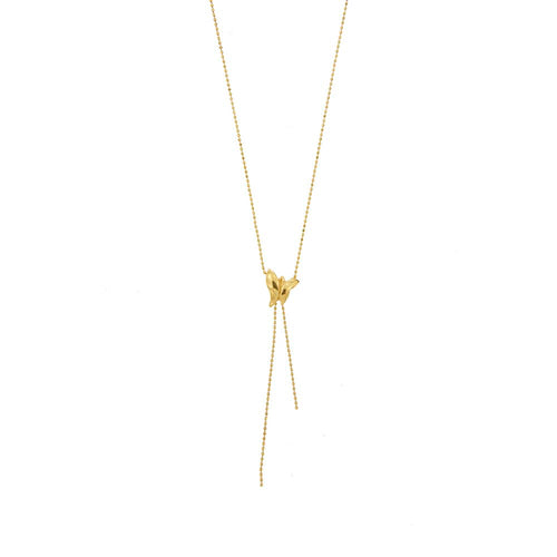Collier Collier - Chaîne à boules avec pendentif papillon en or jaune 18 ct 58 Facettes 23414