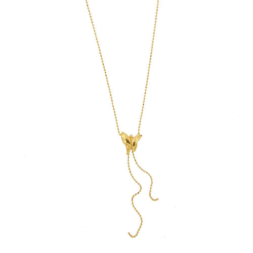 Collier Collier - Chaîne à boules avec pendentif papillon en or jaune 18 ct 58 Facettes 23414
